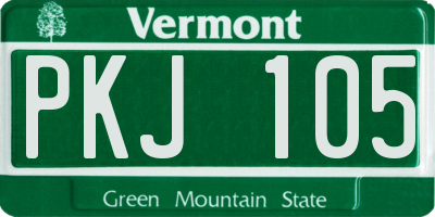 VT license plate PKJ105