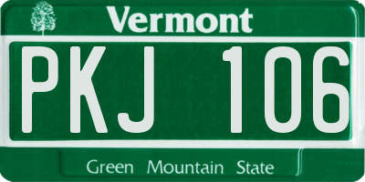 VT license plate PKJ106