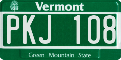 VT license plate PKJ108