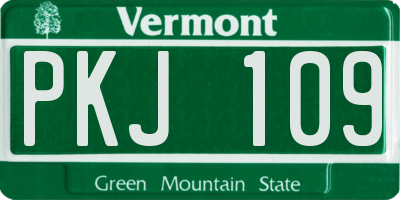 VT license plate PKJ109