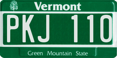 VT license plate PKJ110