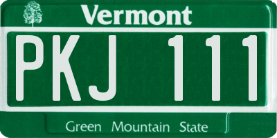 VT license plate PKJ111
