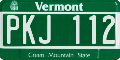 VT license plate PKJ112
