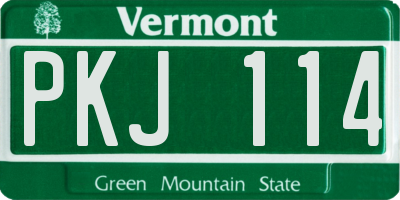 VT license plate PKJ114