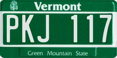 VT license plate PKJ117