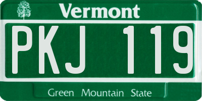 VT license plate PKJ119