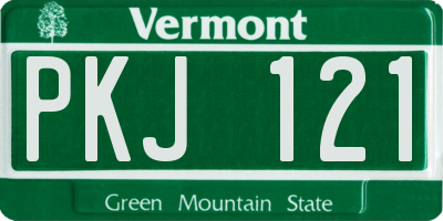 VT license plate PKJ121