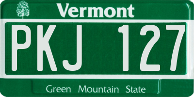VT license plate PKJ127