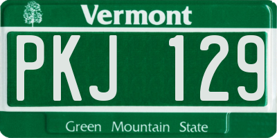 VT license plate PKJ129