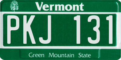 VT license plate PKJ131