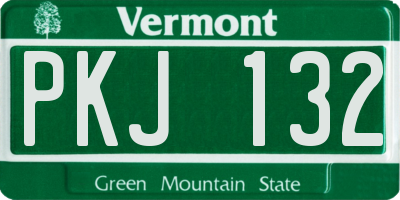 VT license plate PKJ132