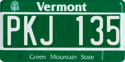 VT license plate PKJ135