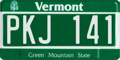 VT license plate PKJ141