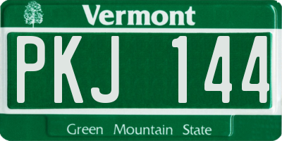 VT license plate PKJ144