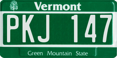 VT license plate PKJ147