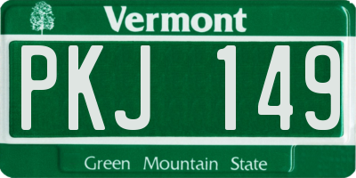 VT license plate PKJ149