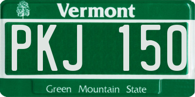 VT license plate PKJ150