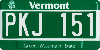 VT license plate PKJ151