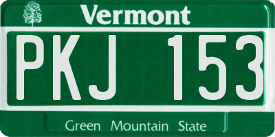 VT license plate PKJ153