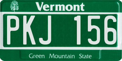 VT license plate PKJ156