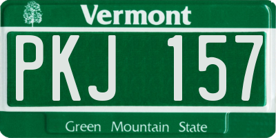 VT license plate PKJ157