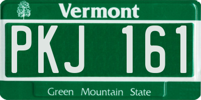 VT license plate PKJ161