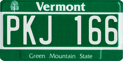 VT license plate PKJ166