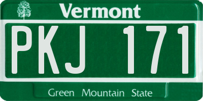 VT license plate PKJ171