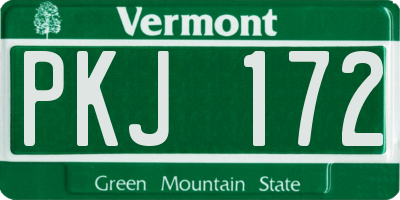 VT license plate PKJ172