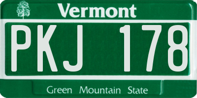 VT license plate PKJ178