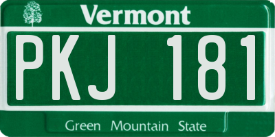 VT license plate PKJ181
