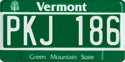 VT license plate PKJ186