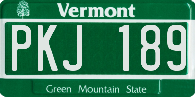 VT license plate PKJ189
