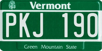 VT license plate PKJ190