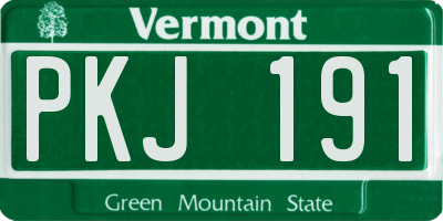 VT license plate PKJ191