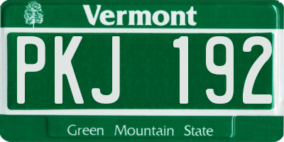 VT license plate PKJ192