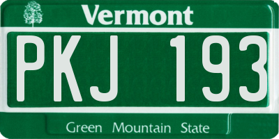 VT license plate PKJ193