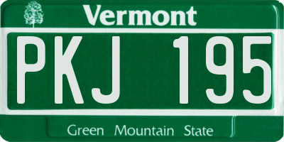VT license plate PKJ195