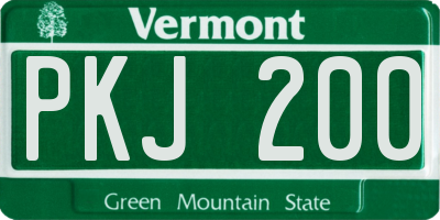 VT license plate PKJ200