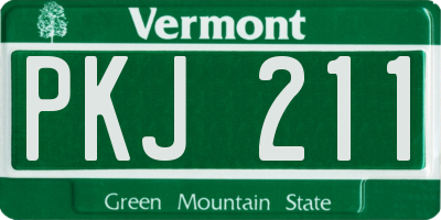 VT license plate PKJ211