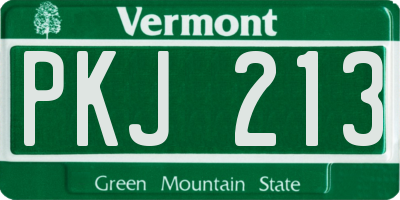 VT license plate PKJ213
