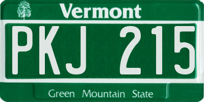 VT license plate PKJ215