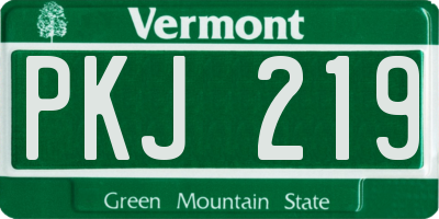 VT license plate PKJ219