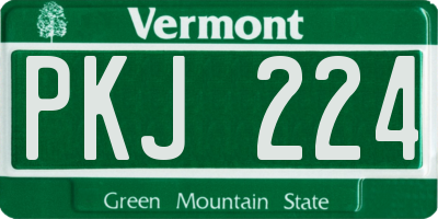 VT license plate PKJ224