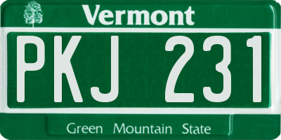 VT license plate PKJ231