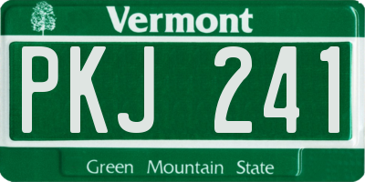 VT license plate PKJ241