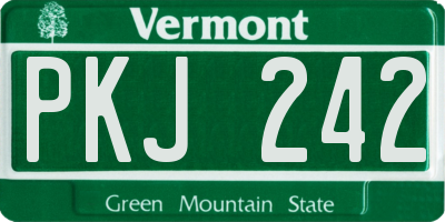 VT license plate PKJ242