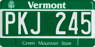 VT license plate PKJ245