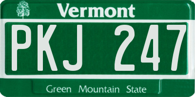VT license plate PKJ247