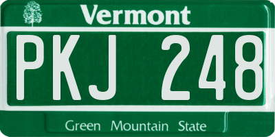 VT license plate PKJ248